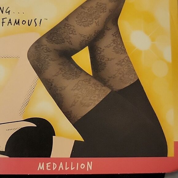 SPANX SHAPING TIGHTS SLIMMING PANTYHOSE BLACK PATTERNED C 140-180 4'11-6'0" NWT - Picture 5 of 11